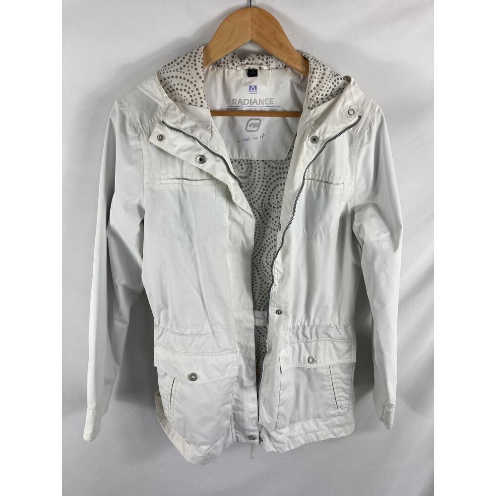Radiance by Free Country White Zip Up Winter Jacket Size Medium